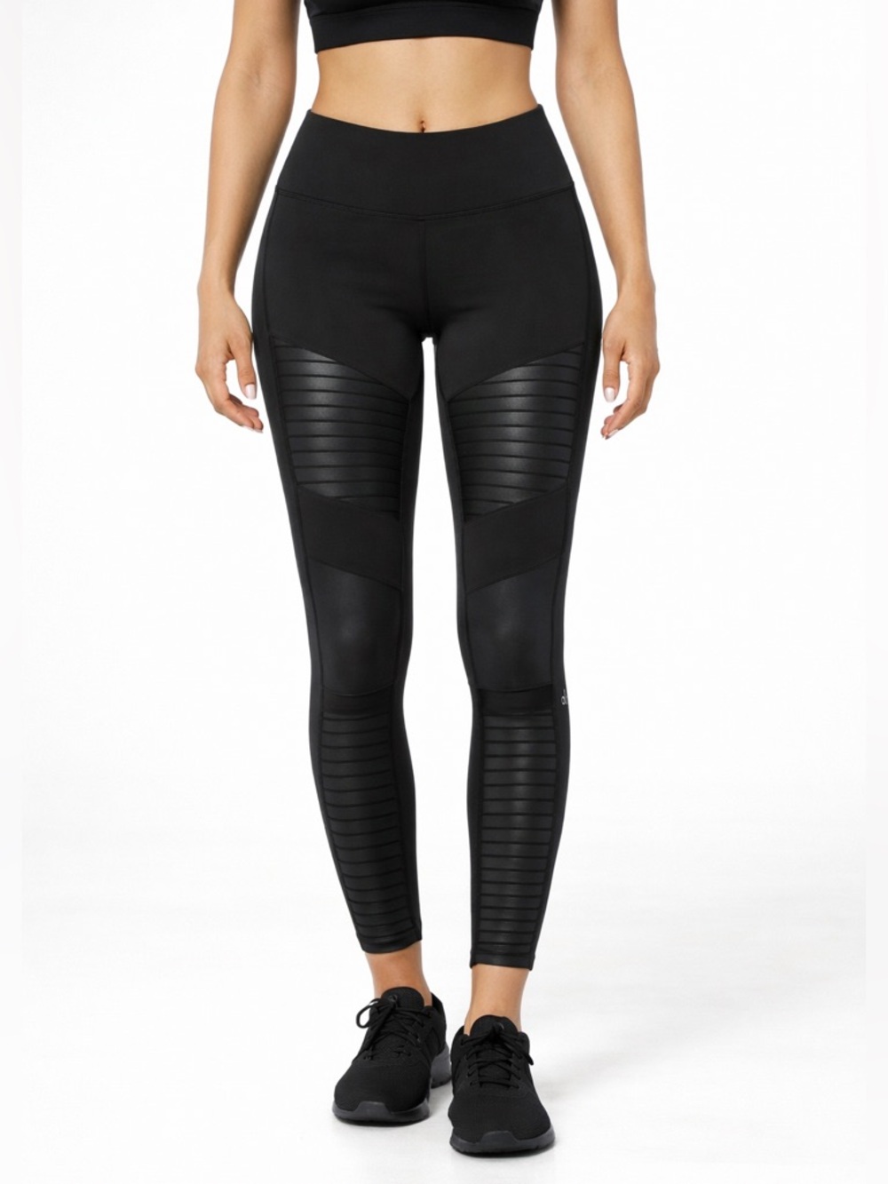 ALO Moto Black Leggings High-Waist Performance Leggings MSRP $128 MED